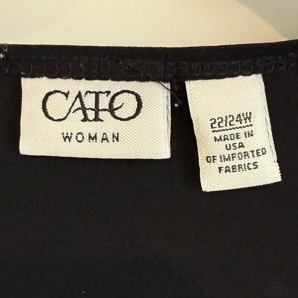 Cato Black Long Sleeve Tie-Front Blouse - Picture 3 of 5